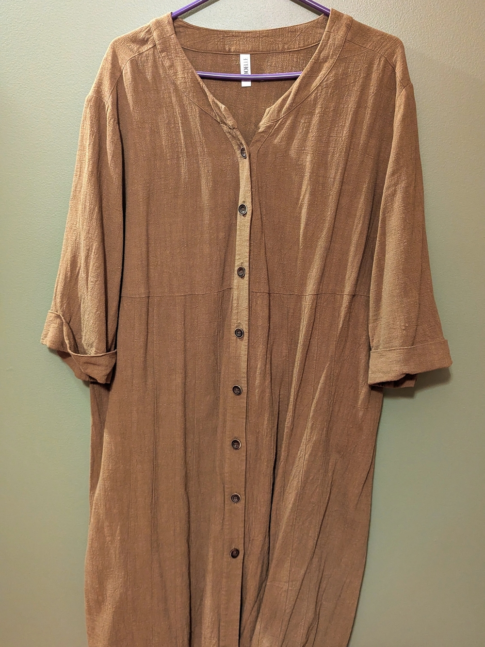 Joelle Paseo Robe brune/kaki midi